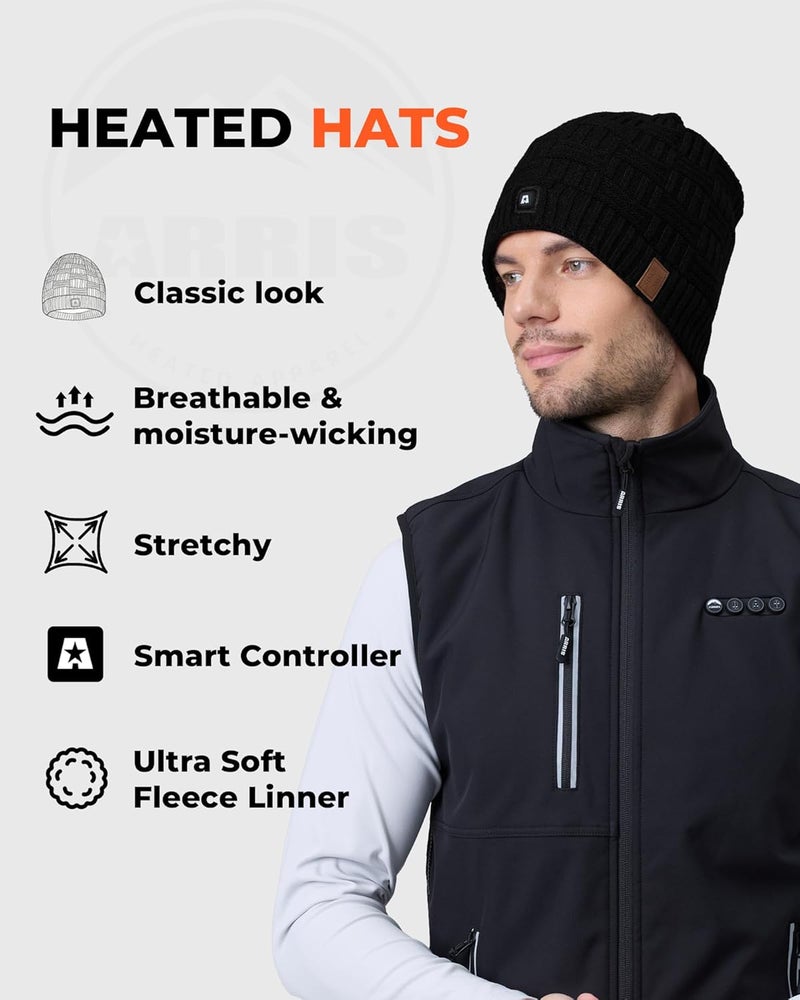 ARRIS Heated Beanie Hat with 3 Heating, Soft Knit Electric WinteHat for Skiing Hunting - Image 5
